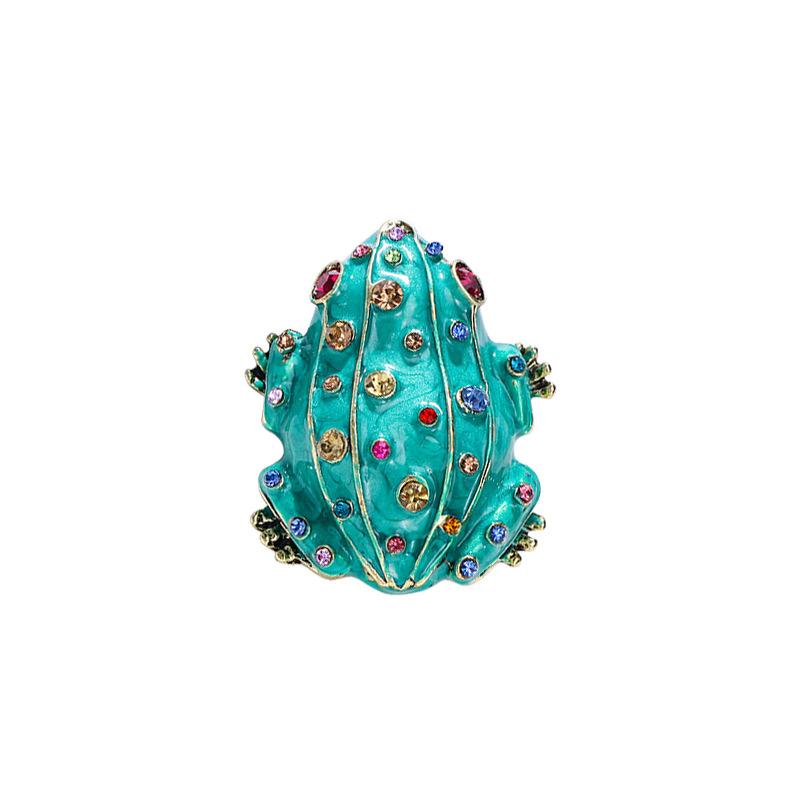 Animal frog brooch with rhinestones temperament dripping oil clothing with pin brooch jewelry women