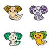 Original Enamel Alloy Brooch Cute Axolotl Flower Animal Pin Badge for Student Backpack Clothes Bag Decoration
