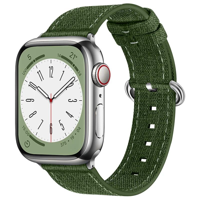 Canvas Band For Apple Watch Strap 49mm 46mm 40 41 38mm 44 45mm correa fabric Bracelet for iwatch Series 11 10 9 8 7 SE 6 ultra 3