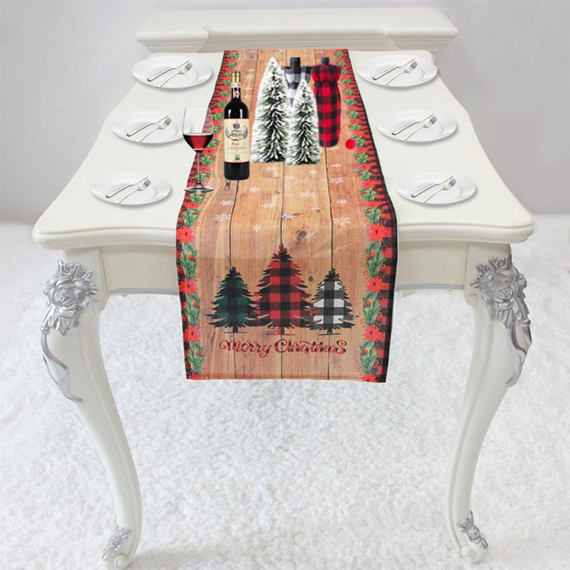 Christmas Table Runner Merry Xmas Table Cover Dining Table Decoration For Indoor Outdoor Home Party