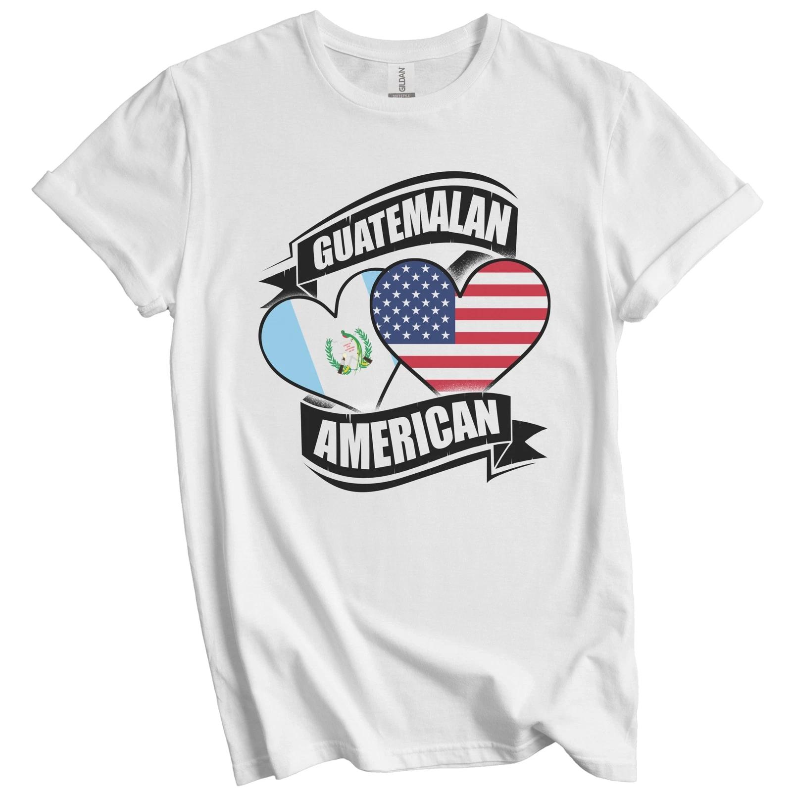 Guatemalan American Hearts USA Guatemala Flags T-Shirt S