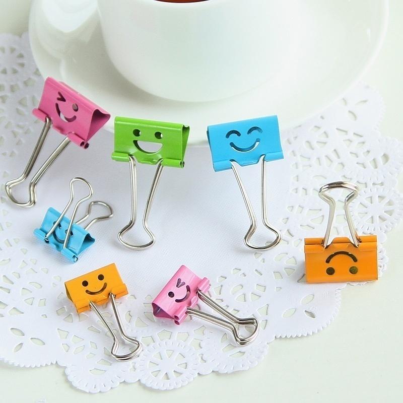 

8Pcs 19mm Smile Metal Binder Clips For Home Office School File Paper Organizer