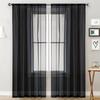 1pc Modern Solid Colour Sheer Curtain, Rod Pocket Curtains for Living Room Bedroom, Home Decoration, French Window Screen