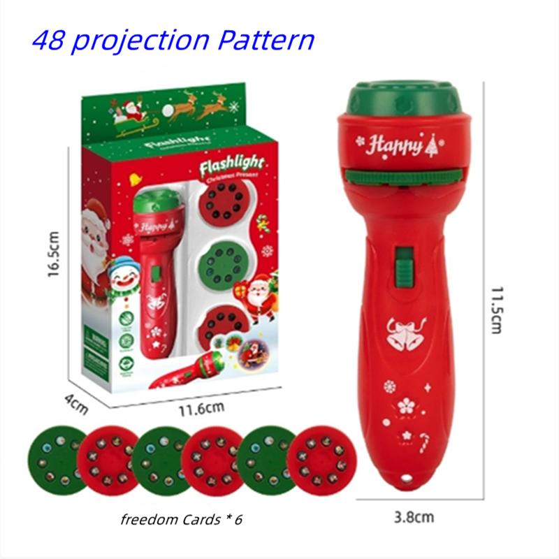Christmas Cartoon Projection Flashlight Creative Children Flashlight Toy Projector Baby Toys Bedtime Story Book Toy3-10 Cards
