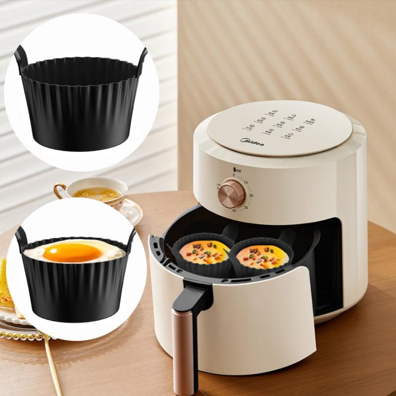 1/3/4 Pieces Reusable Air Fryer Silicone Baking Egg Cups For Eggs, Cakes, Meatballs, Non-Stick Kitchen Baking Tools