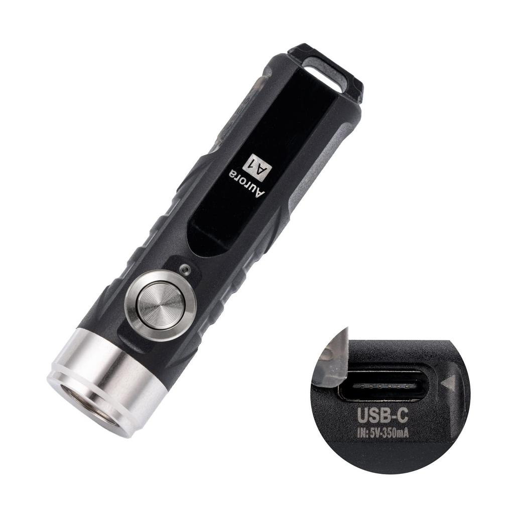 RovyVon Aurora A1 Bright 650 Lumens USB C Oppladbar liten nøkkelring lommelykt 4 lysstyrke Vann For utendørs lommelykt, lommelykt, moduser,