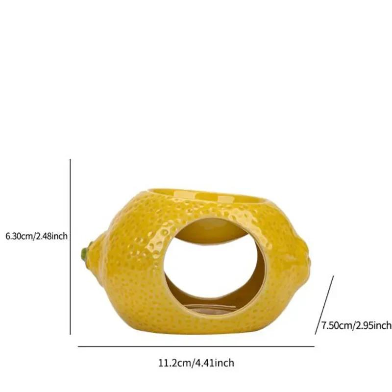 

Fruit Ceramic Candle Holder Orange Lemon Strawberry Aromatherapy Lamp Essential Oil Burner Creative Censer Home Decor лимон