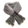 Womens Knitted Scarf Cute Collar Neck Wrap Ladies Thicken Winter Neck Warmer Criss-Cross Furry Thicken Scarf