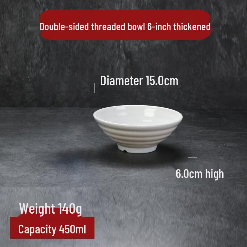 Joy May White Melamine Imitation Porcelain Soup/Noodle Bowls (10-Pack)