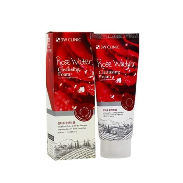 [OF3MON5Q] 3w Clinic Rose Water Cleansing Foam 100ml (12108029)