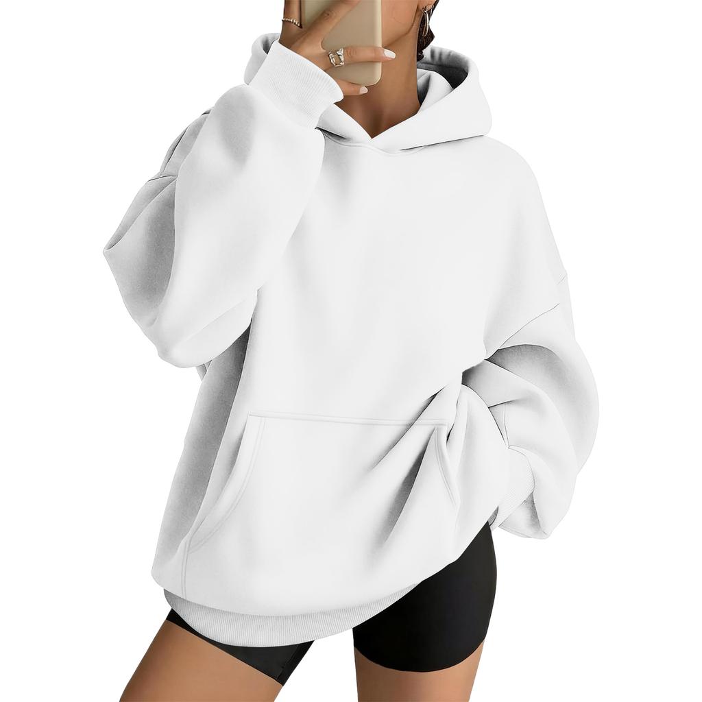 Women's Casual Loose Fit Hoodie with Drop Shoulder and Long Sleeves Pullover Sweatshirt
