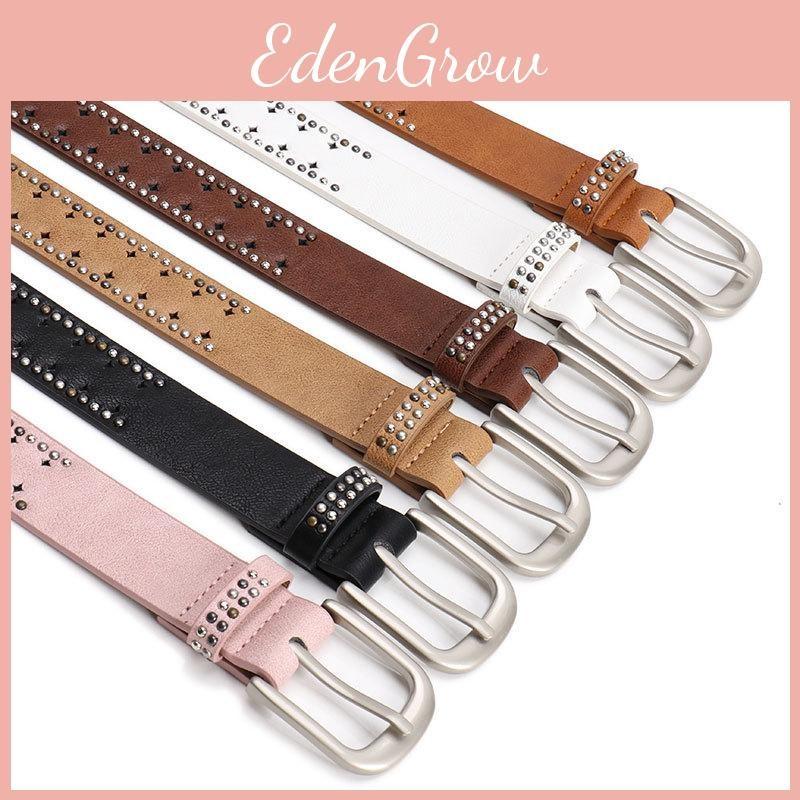 Solid Color Fashion Rivet Decoration Women Casual Wide Belt For Daily Use