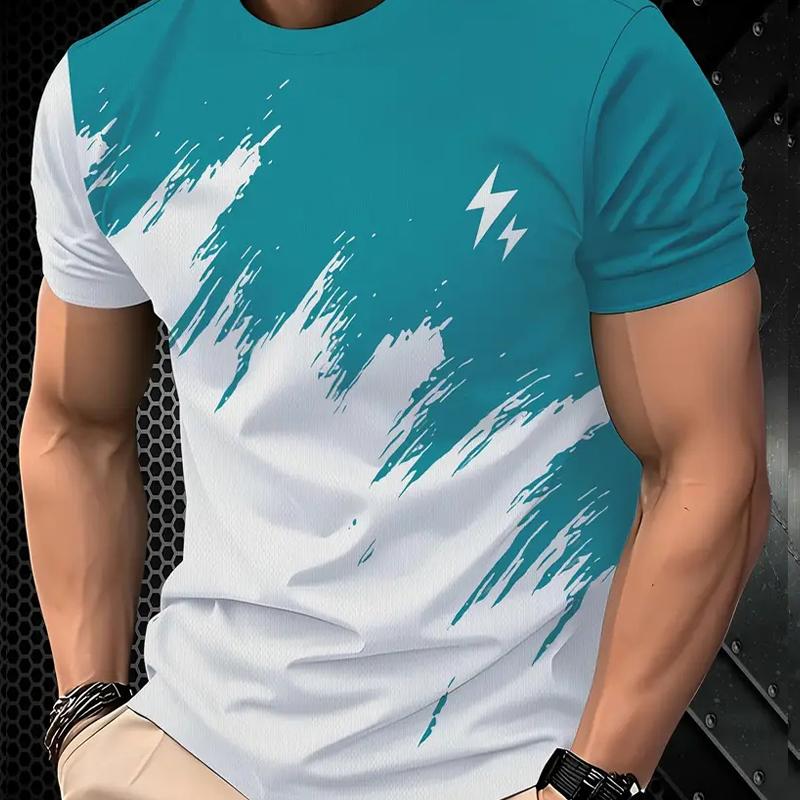 

Новая летняя мужская модная футболка с принтом для отдыха и отдыха, мужская футболка, топ 8XL синий