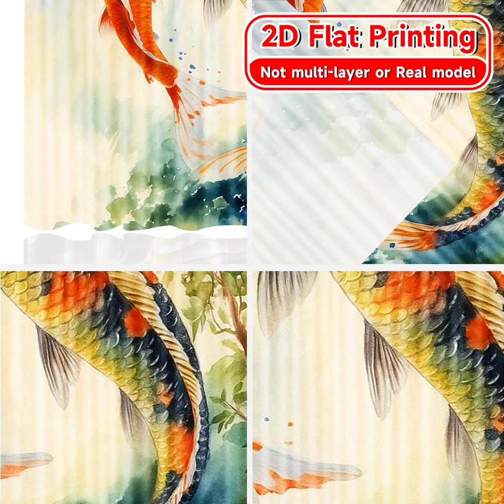2 Stück, 2D-FLACHDRUCK Vorhänge (Ohne Stange) Koi Harmonie(2) Feiertag Halloween Weihnachten Bedruckte Vorhänge Vielseitiger Stoff