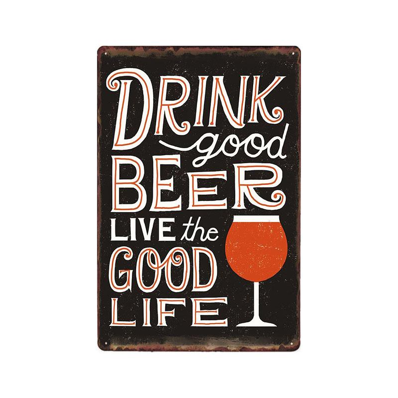 Beer Vintage Metal Tin Sign Chic Home Bar Cafe Poster Wall Decor Art Plaque Pub Tavern Retro Decorative Plates 20*30 CM