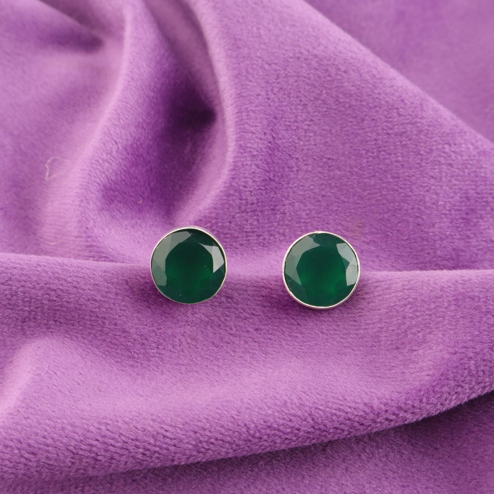 

Зеленый Оникс Драгоценный Камень Серебро 925 Пробы Серьги-пусеты Бабочки Подарок Сестрам Ювелирные Изделия EE-150-19