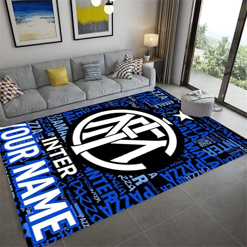 Custom Name Inter Milan Carpet Rug for Living Room Bedroom Home Sofa Decoration,Kids play Non-slip Floor Mat
