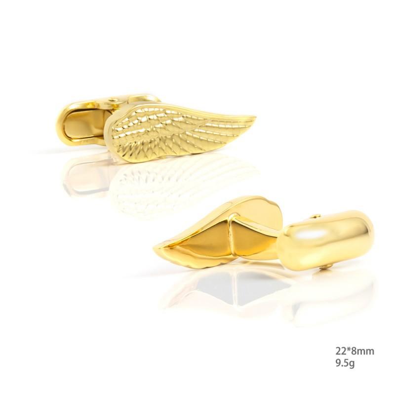 Electroplated Gold Wing Copper Metal Cufflinks Men's French Shirt
