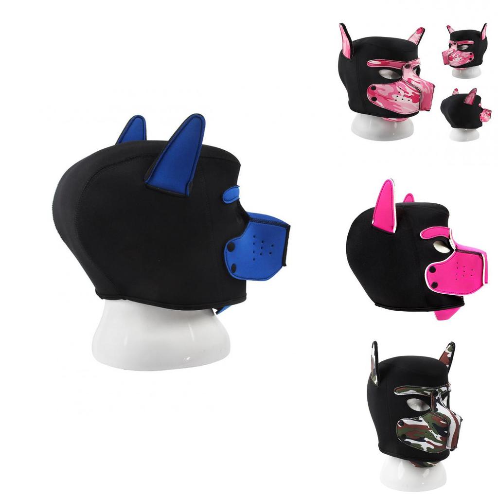Gelişmiş Rol Oyunu Deneyimleri İçin Yeni Yetişkin Fetiş Köpek Başlı Maske Kostümü Siyah ve Renkli Varyantlarda