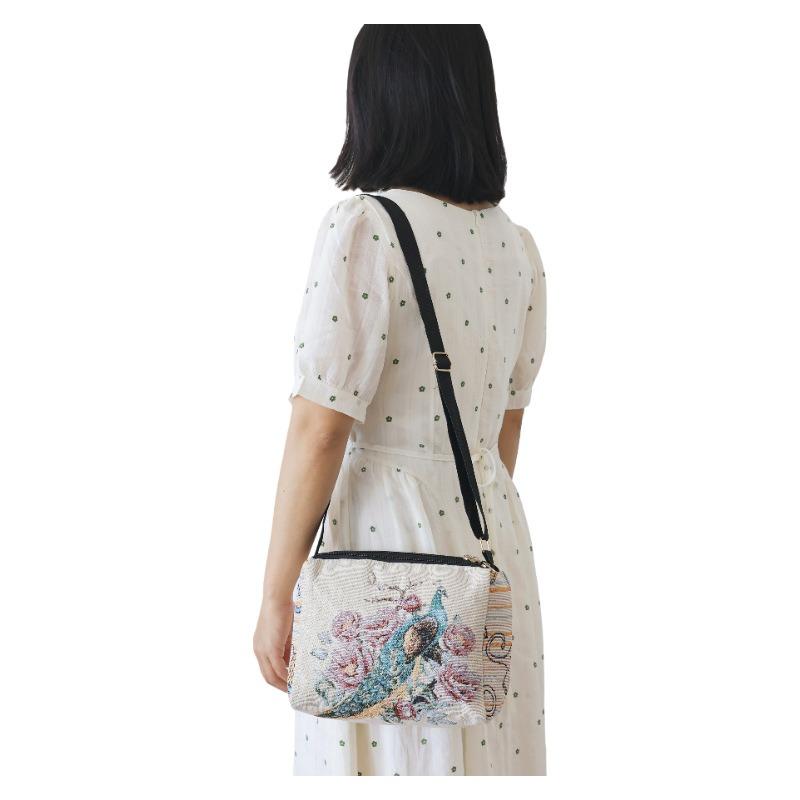 Bolsa Bordada Dupla Face Estilo Étnico, Bolsa Quadrada Pequena Feminina, Bolsa Transversal, Bolsa Pequena Leve, Bolsa de Viagem
