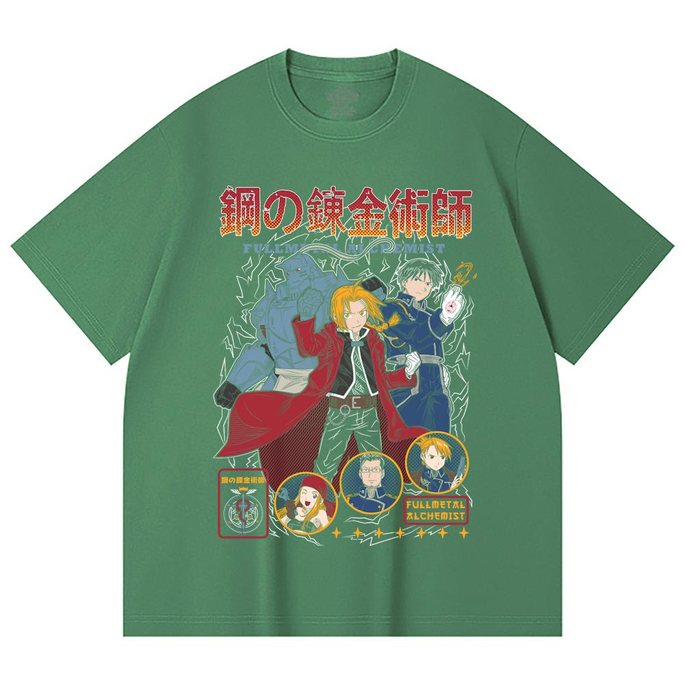 230 Gsm 100% Cotton Fullmetal Alchemist V2 Print Unisex Heavy Cotton T Shirt