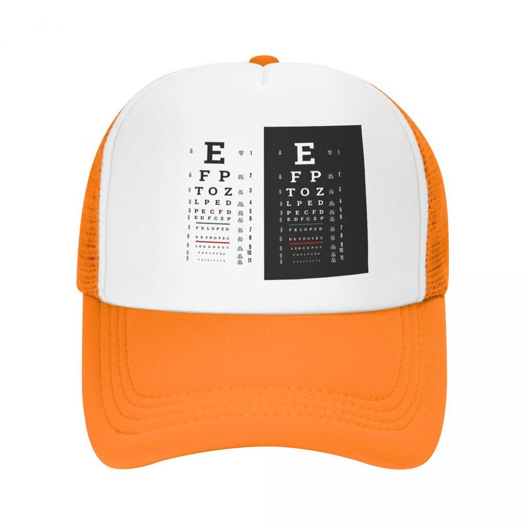Punk Snellen Chart Eye Test Baseball Cap for Unisex Women Breathable Optometrist Optician Trucker Hat Sun Protection Snapback Caps