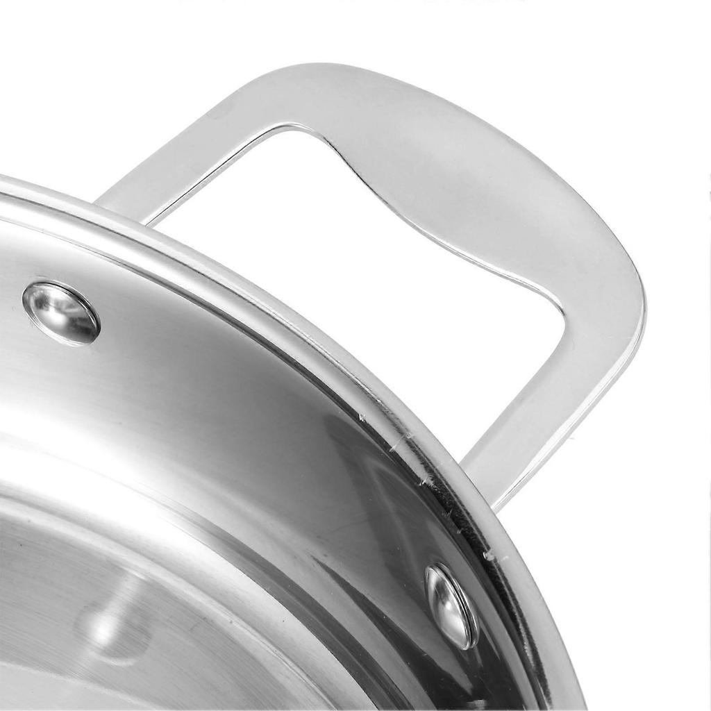 Uncovered Stainless Steel NonStick Braising Stewing Cooking Pan with Dual Handle for Induction Cooker