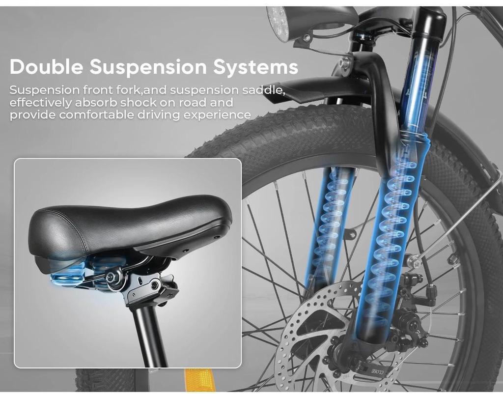 2026 Rower Elektryczny Samebike CY20 Składany Rower Elektryczny Silnik 350W Bateria 36V 12AH Wyjmowana Bateria 20" Zewnętrzny Fat E-bike dla Dorosłych.