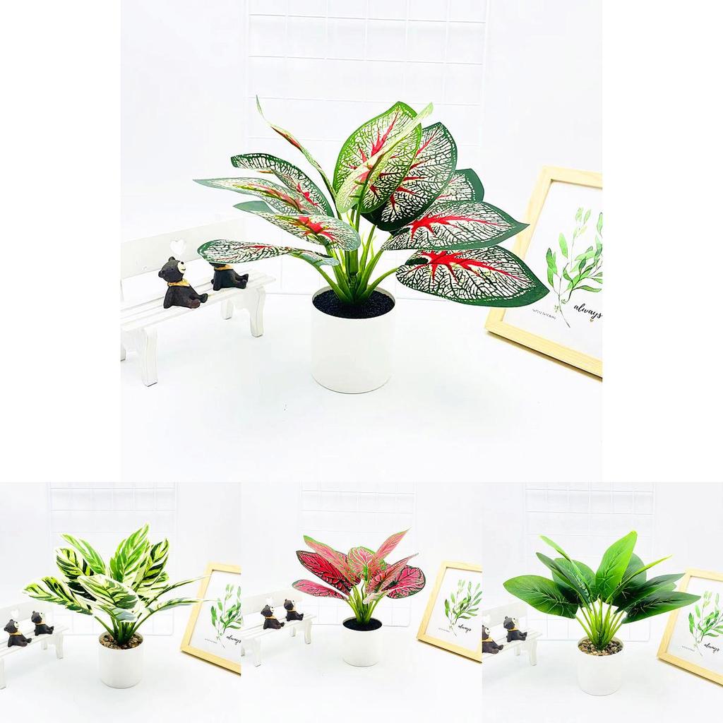 Simulierte Epipremnum Aureum- und Taro-Blätter im Topf für Zuhause und Veranstaltungen