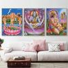 Shiva Parvati Poster, Hinduismus, religiöse Kunst, Ganesha, Leinwandgemälde, Vishnu, gedrucktes Wandbild, Wohnzimmer, Heimdekoration