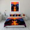 Romantic Sunset Horse Decor Set Bedding Set with 1 Duvet Cover 2 Pillowcases Single Double King Queen, Gift