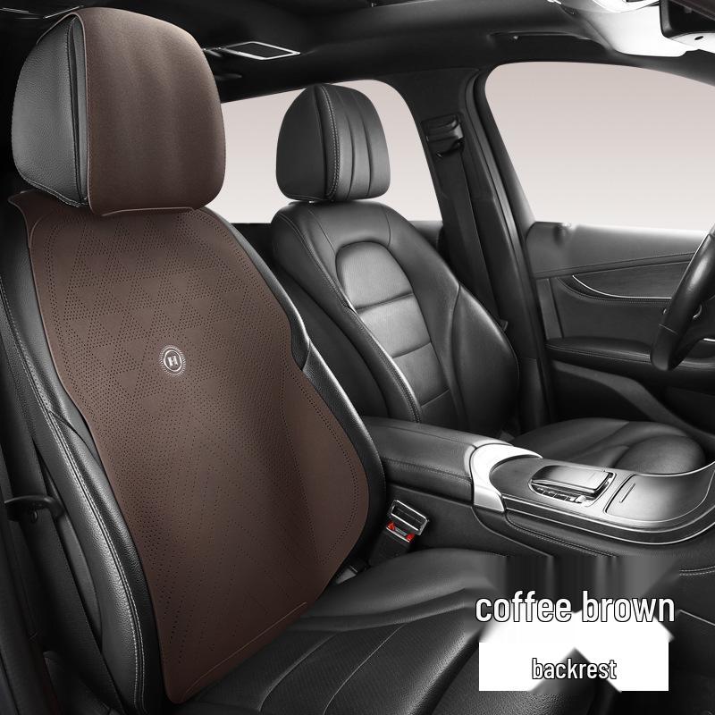 Universal Suede Car Seat Cushion Set - All-Season, Three-Piece, Summer-Ready, Thin Cushion with Lumbar Support.