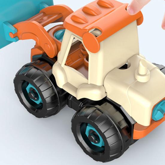 4Pcs/Set Engineering Vehicle Toy with Screwdriver Realistic Educational Detachable Assembly Construction Truck Kit for Children