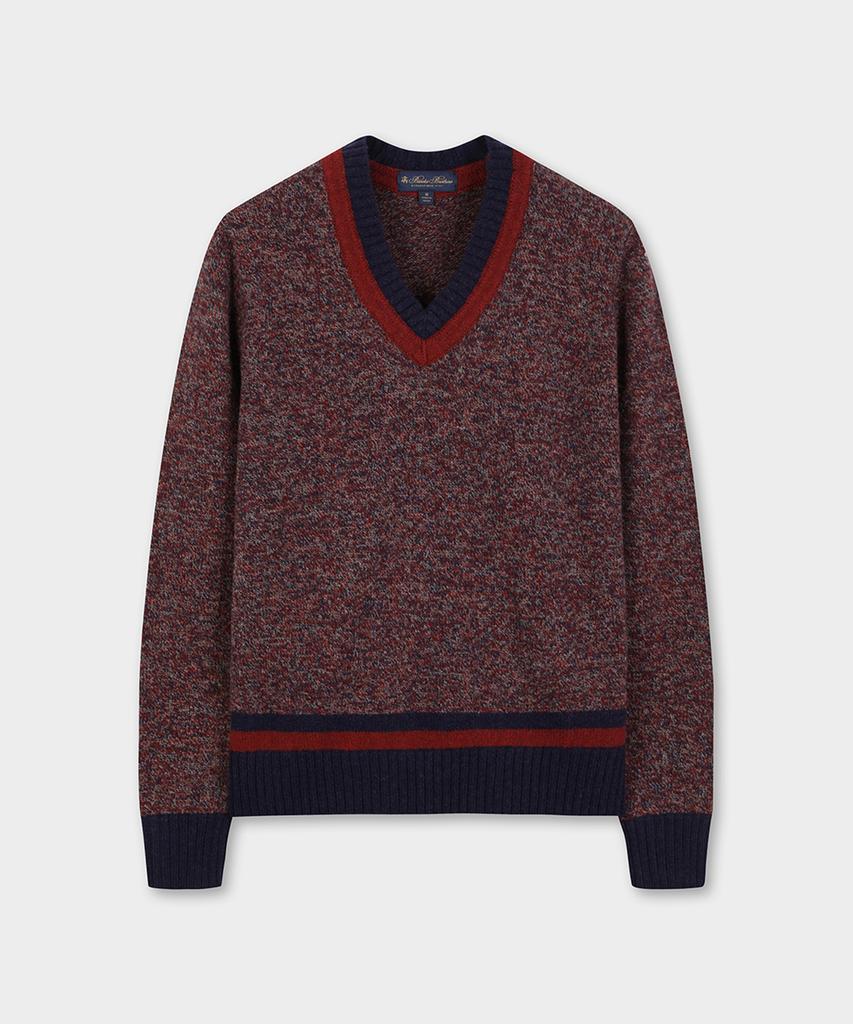 BROOKS BROTHERS Tweed Pattern Tennis Sweater (Multi) (Bbwnmm38807Ew)