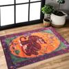 Rectangular Tiger Patterned Tropical Leaf Door Mat for Home Decoration Pink Anti Slip Mat for Living Room Home Decoration Carpet