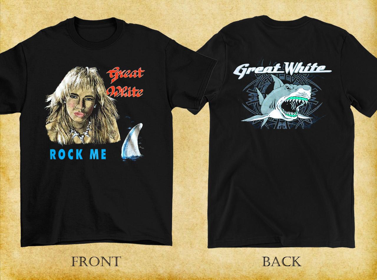 2 sides Rock Me Great White Shirt Classic Black Unisex Men S-5XL 1V0619 L