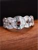 S925 Sterling Silver Five Emperors Coins Adjustable Ring: Domineering Retro Style for Men & Women, Wealth-Attracting Index Finger Jewelry Gift.