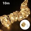 LED Ribbon Decoration Lights 10m Christmas Tree Decoration Ornaments Lace Bows String Lights Navidad Home Decors New Year 2025