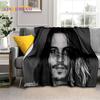 3D-Druck-Serie Johnny Depp Decke, Weiche Überwurfdecke für Zuhause Schlafzimmer Bett Sofa Picknick Reise Büro Ruheabdeckung Decke Kinder