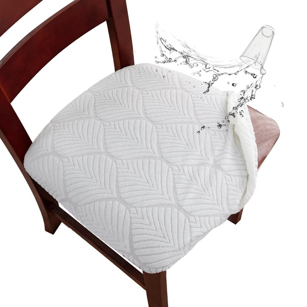 4/6 Pieces, Elastic Lace Up Dining Chair Seat Cover, Thick and Warm, Removable and Washable, Waterproof, Oil Resistant, Anti Slip, Solid Color