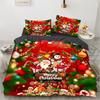 3D Christmas Santa Reindeer Print Duvet Cover Set, Soft Microfiber Winter Holiday Bedding Set With Pillowcases