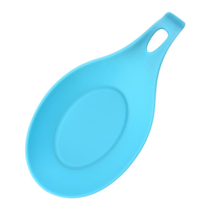 Heat-Resistant TPE Silicone Spoon Rest Non-Slip Easy Clean Kitchen Utensil Holder Saucer Pad for Cocktail Snack Trays