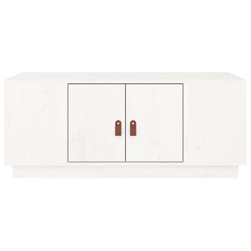 Vidaxl Coffee Table, White, 100X50X41 Cm, Solid Pine Wood