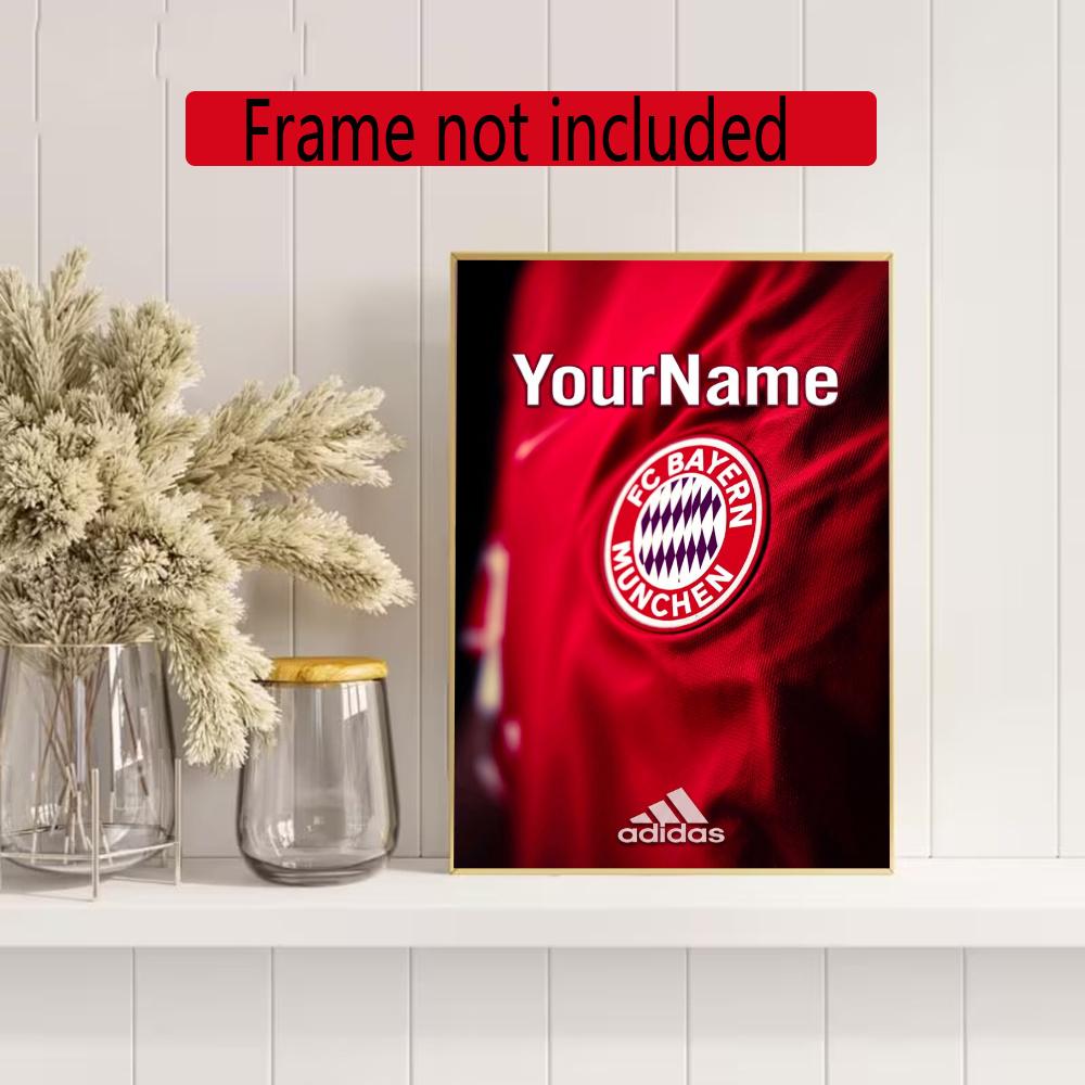 Fc Bayern Mnchen Customize Your Name Diamond Painting Round Diamond Diy Frameless Holiday Artwork Suitable For Home Office Wall Decoration