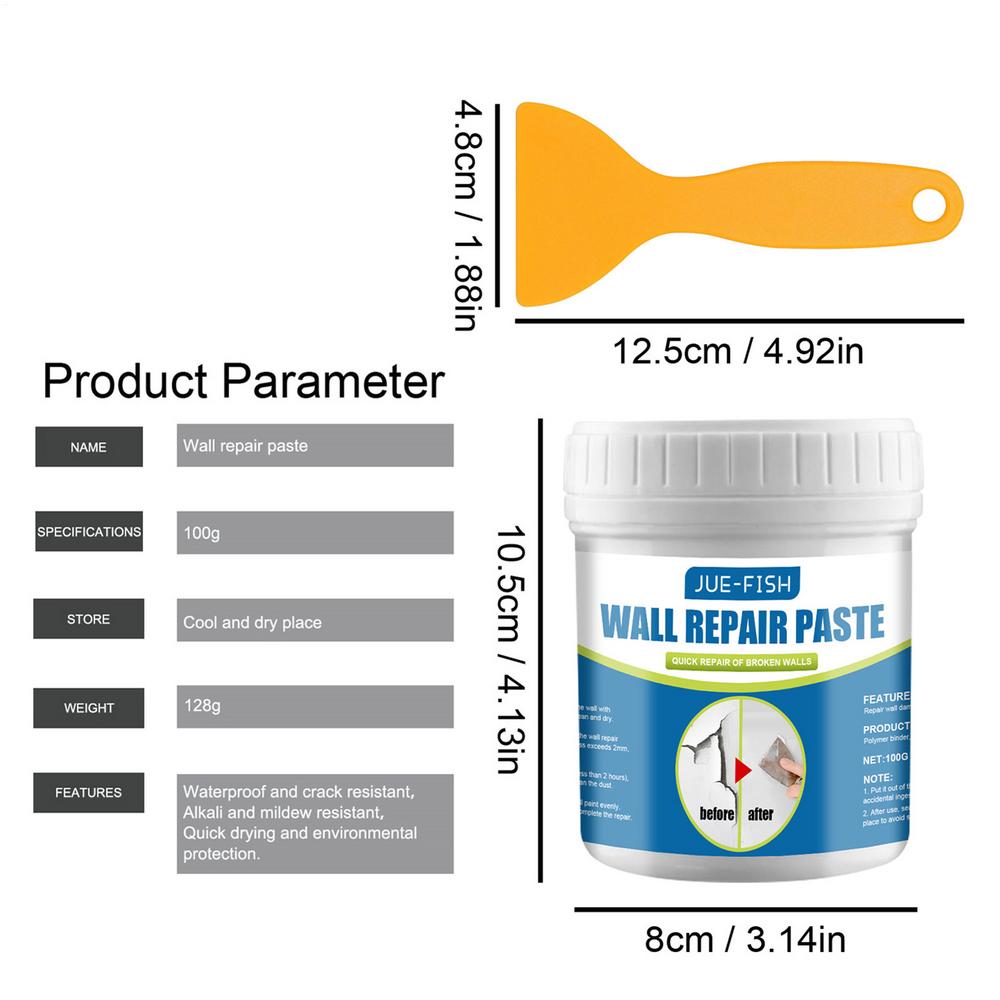 100g Wall Repair Agent Wall Repair Paste Crack Nail Smooth Eye Quick-drying Mildewproof Waterproof Wall Repair Paste