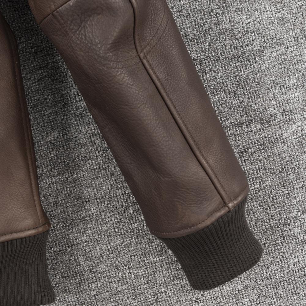 Flight Suit A2 Soft Genuine Cow Men Leather Jacket Brown Aviator Bomber Jackets Man Coat Spring Autumn