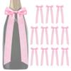 Wine Glass Ribbon Bows 12 Pieces Satin Wine Glasses Candle Holder Bow Pre-Tied Bowknot Adhesive Party Supplies For Dinner