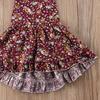 Kids Girls Floral Tie Dress Beach Holiday Dress Backless Sundress