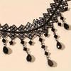 Charmante Gothic Schwarze Spitzen-Choker-Halskette für Damen