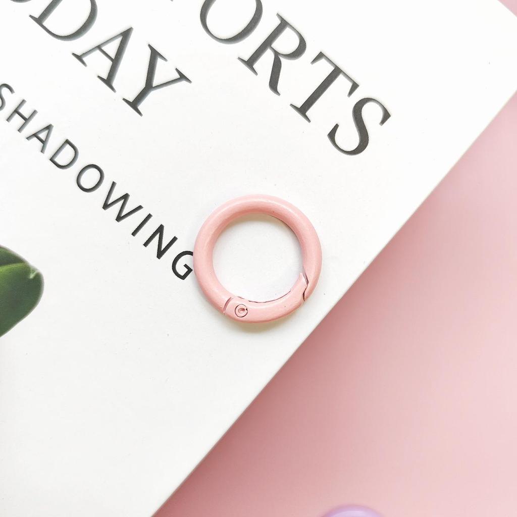 24mm Colorful Spring Snap Hook Candy Color Keychain Accessory - Round Ring Buckle